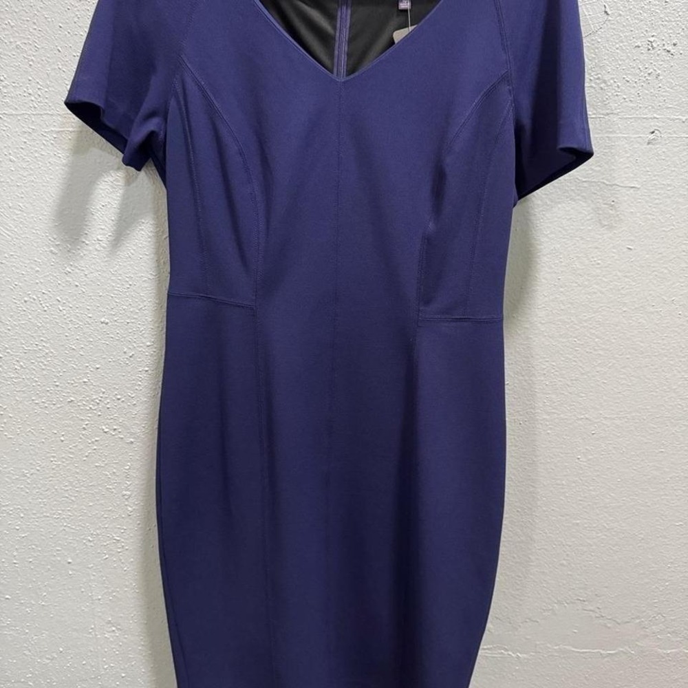 NYDJ Women's Midnight Blue Short Sleeve Lift Tuck Technology Dress
